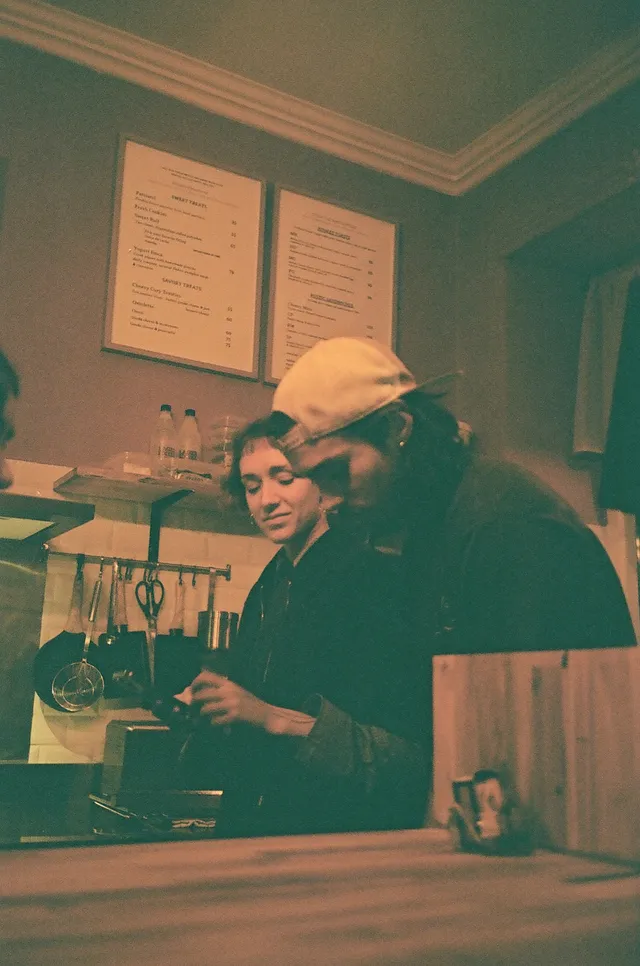 Behind the counter, shot on film