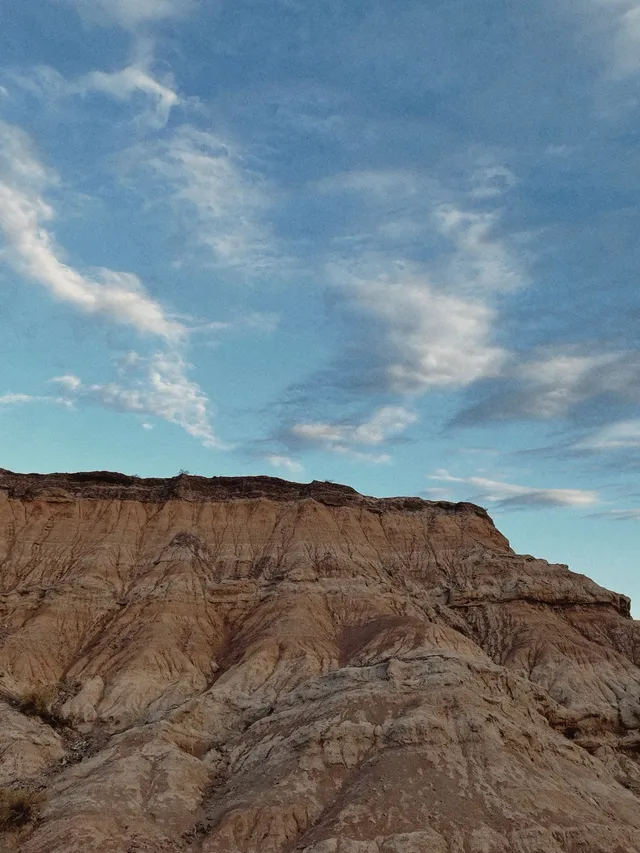 Cliffs and open sky near the family hometown